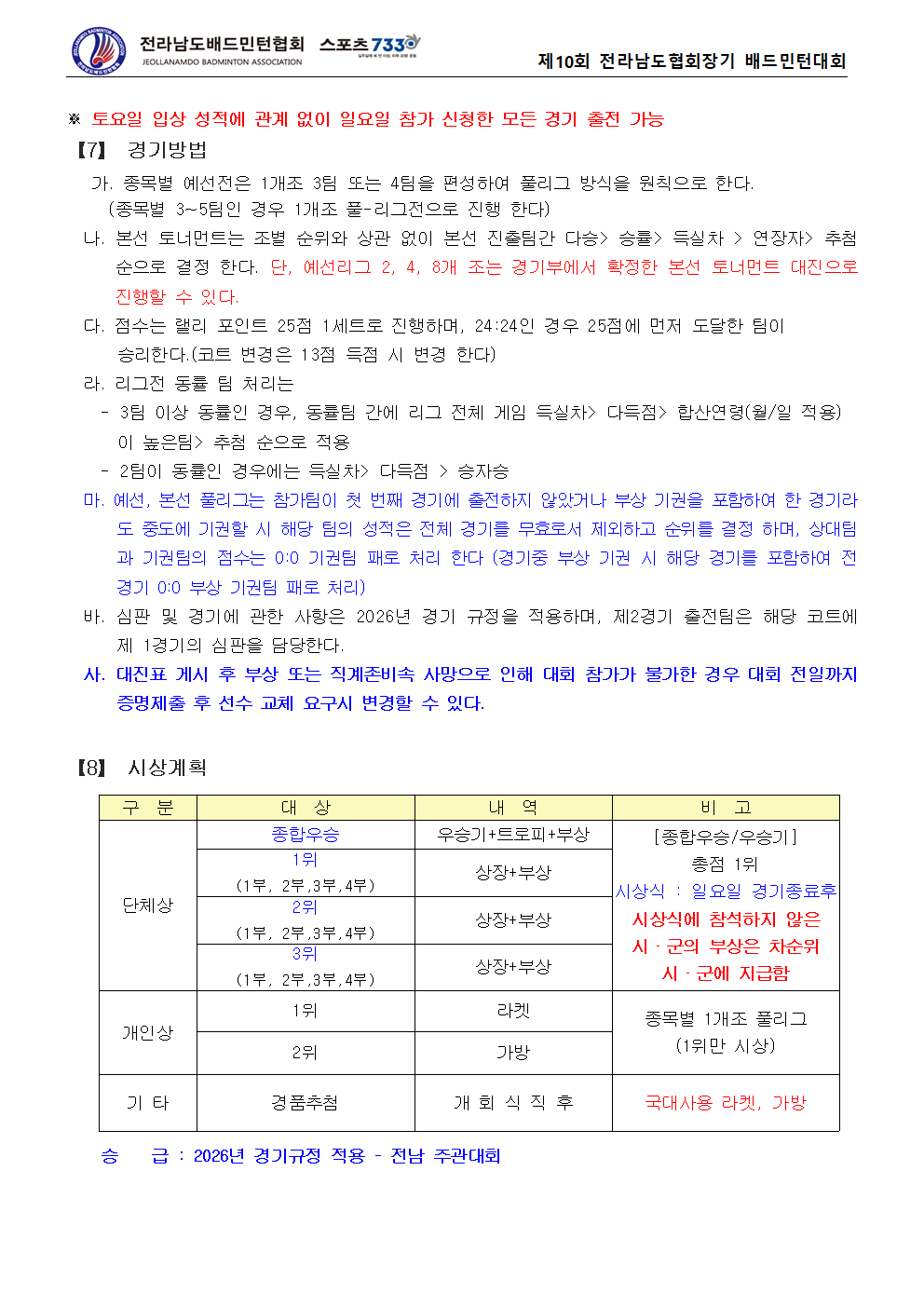 제10회 전라남도협회장기 배드민턴대회 - 이미지 5