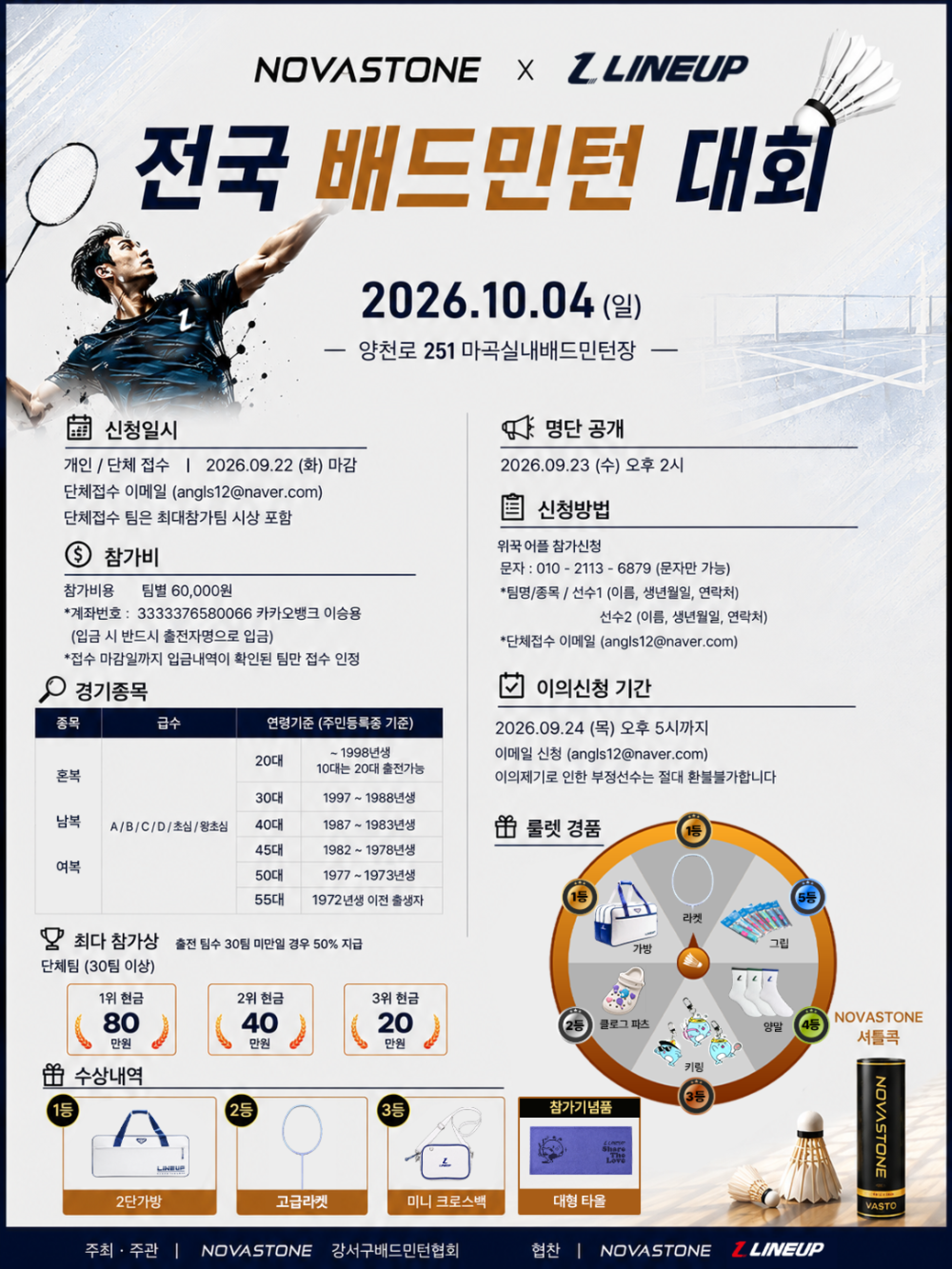 제4회 노바스톤X라인업 전국 배드민턴대회